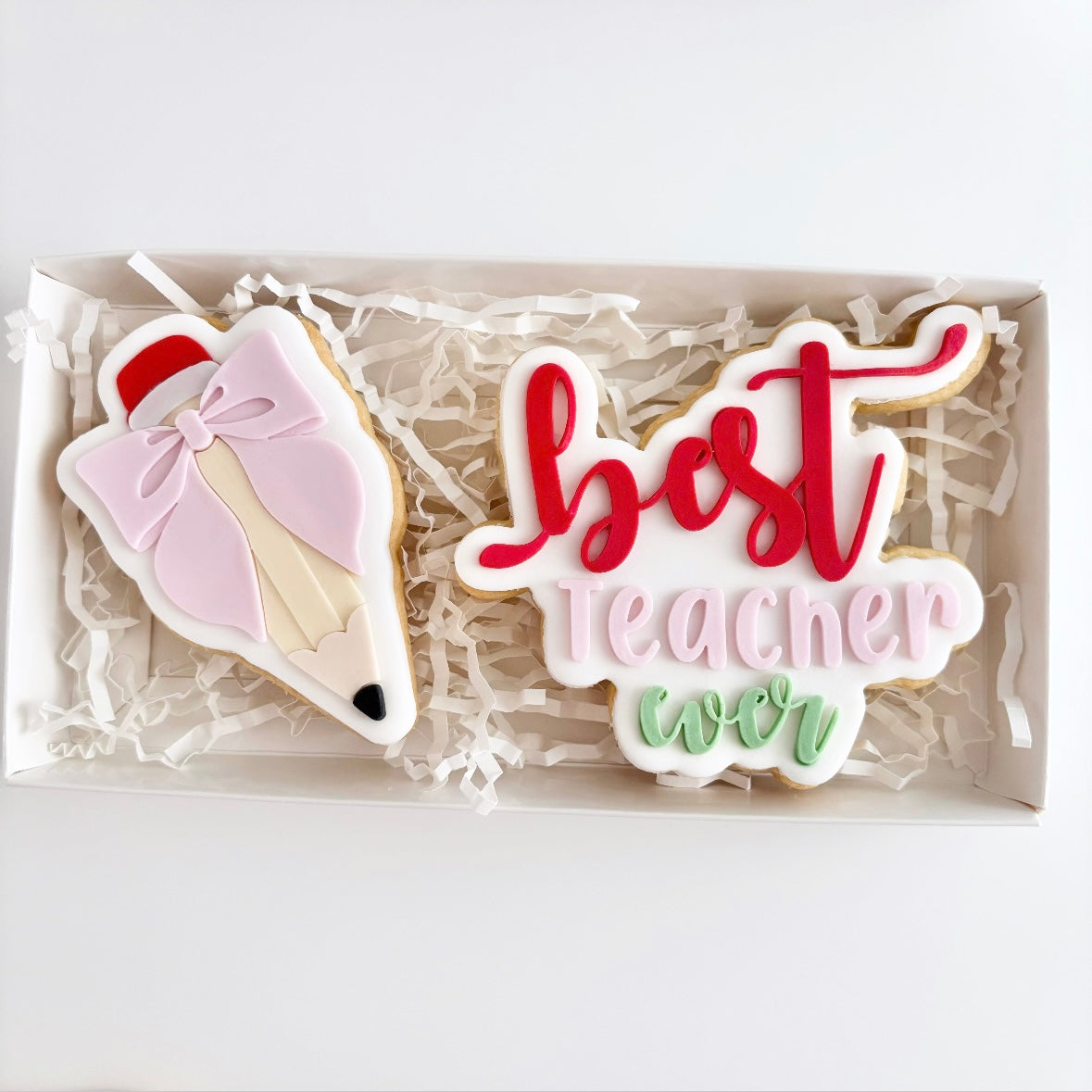 Best Teacher Ever Pencil Cookie Gift Box