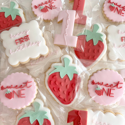 Berry First Birthday Cookie Set 20 Pack