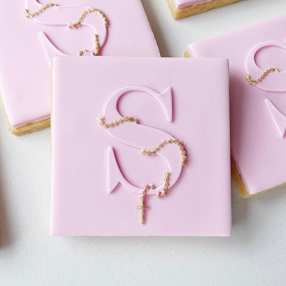 Letter with Rosary Beads Cookies 12 Pack