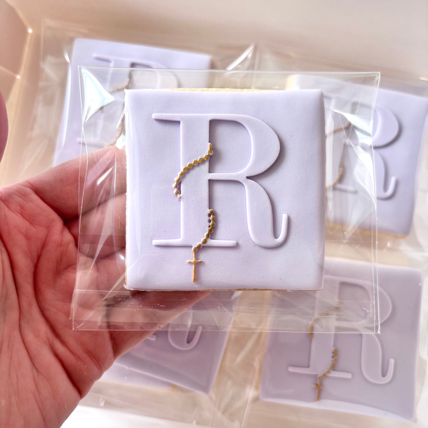 Letter with Rosary Beads Cookies 12 Pack