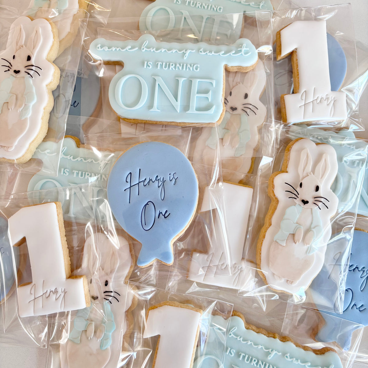 Simple Peter Rabbit First Birthday Cookie Set 20 Pack