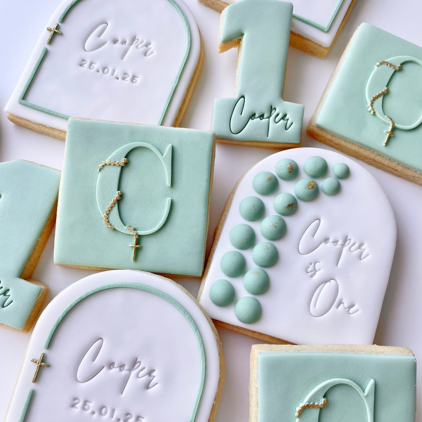 Joint First Birthday & Baptism / Christening Cookie Set 20 Pack