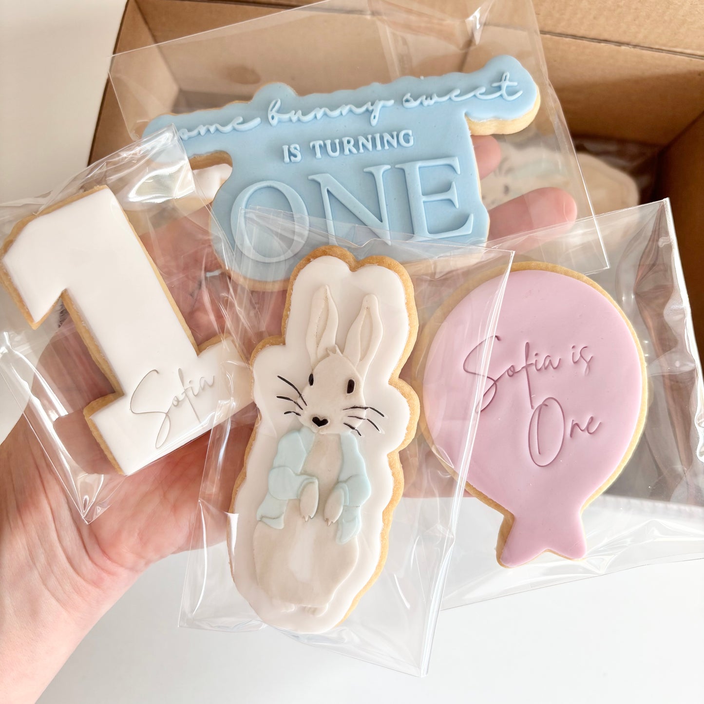 Simple Peter Rabbit First Birthday Cookie Set 20 Pack