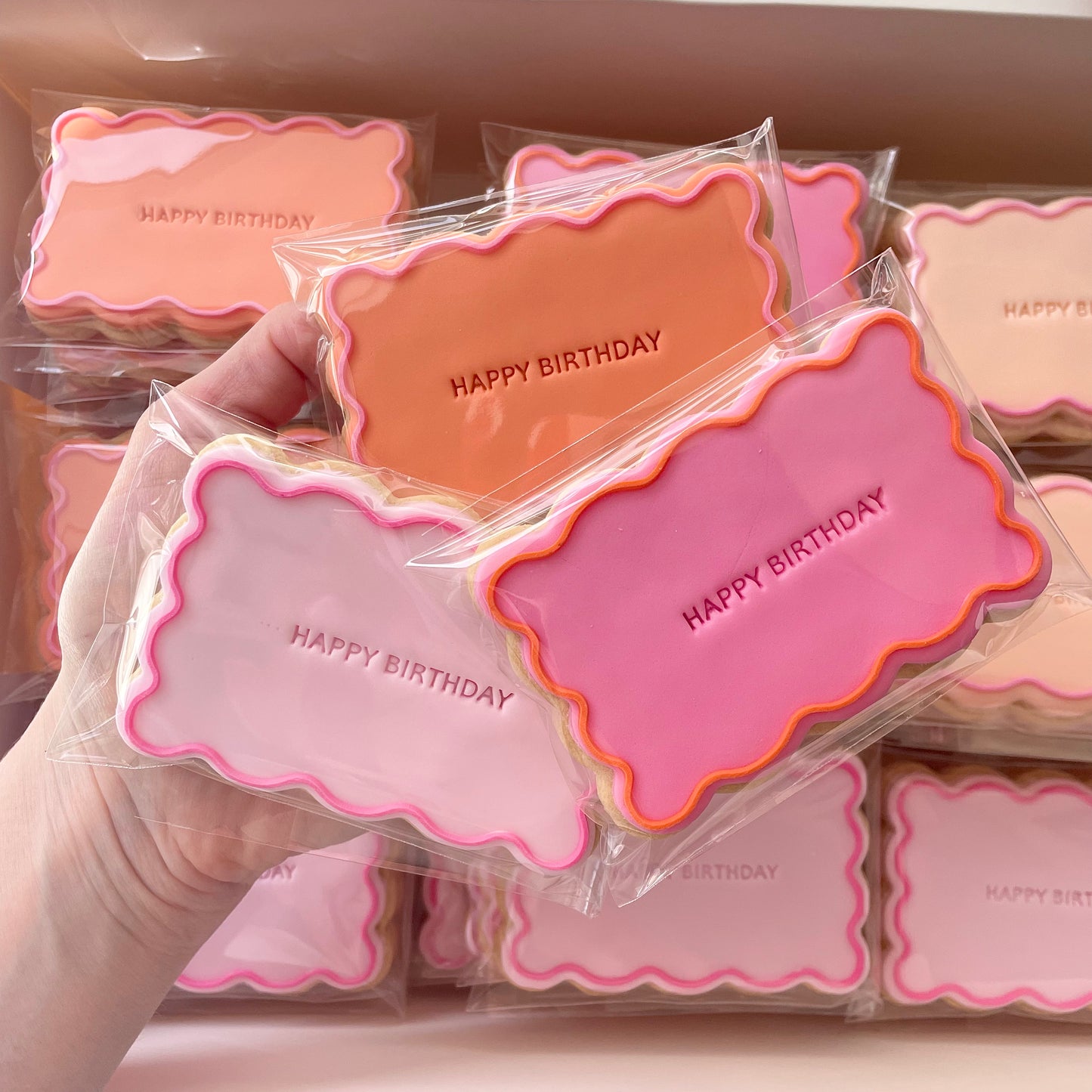 Waved Rectangle Multi-Colour Cookies