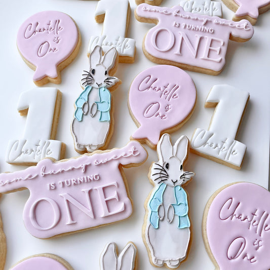 Simple Peter Rabbit First Birthday Cookie Set 20 Pack