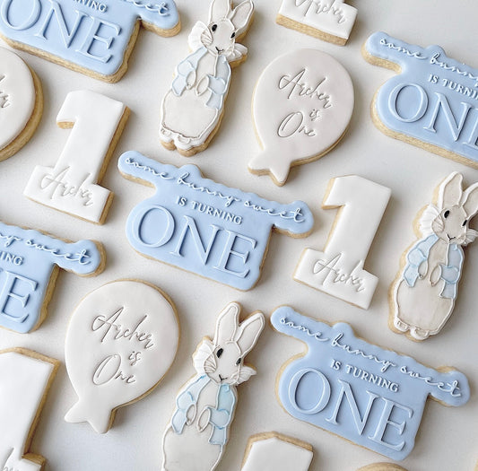 Simple Peter Rabbit First Birthday Cookie Set 20 Pack