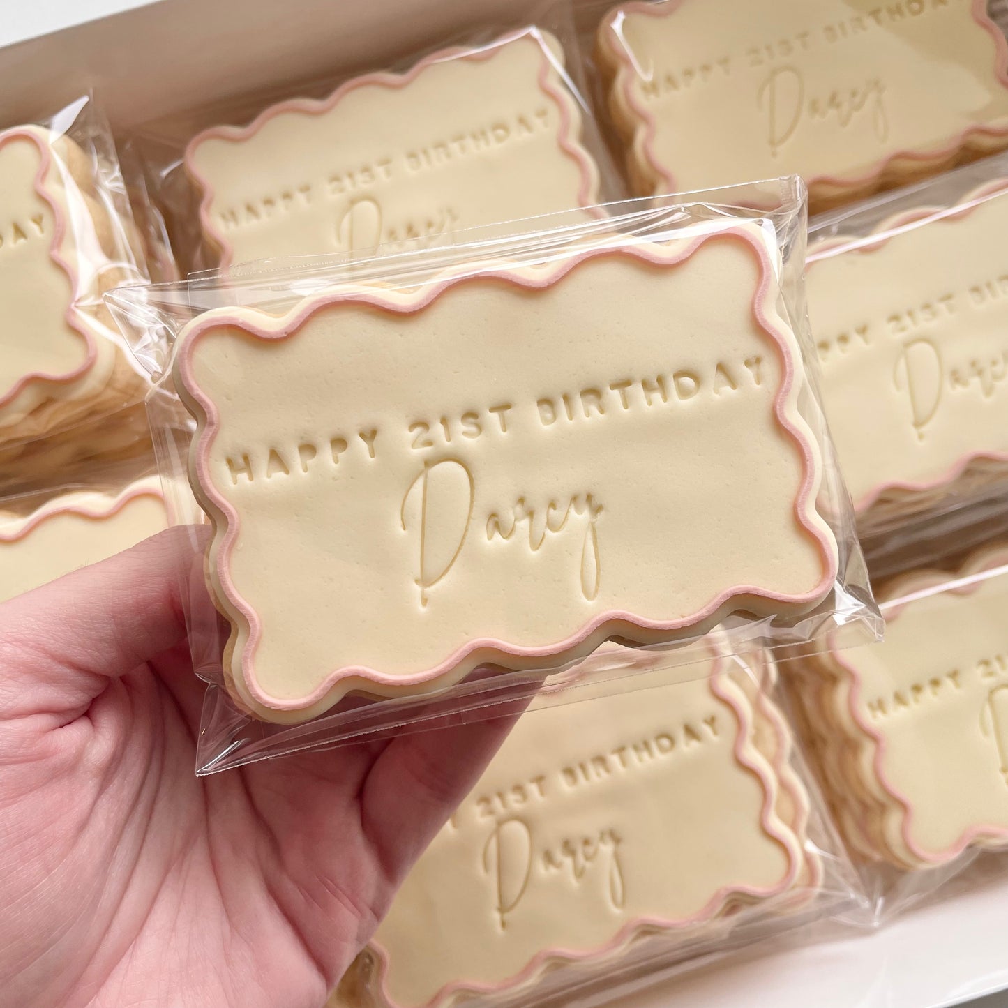 Waved Rectangle Multi-Colour Cookies