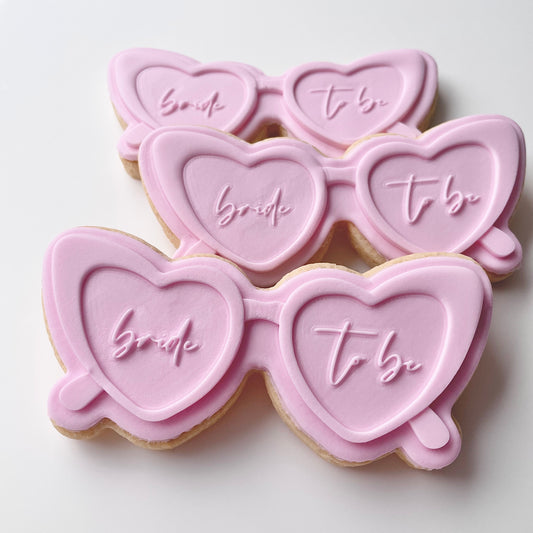 Bride to Be Heart Sunglasses Cookies 12 Pack