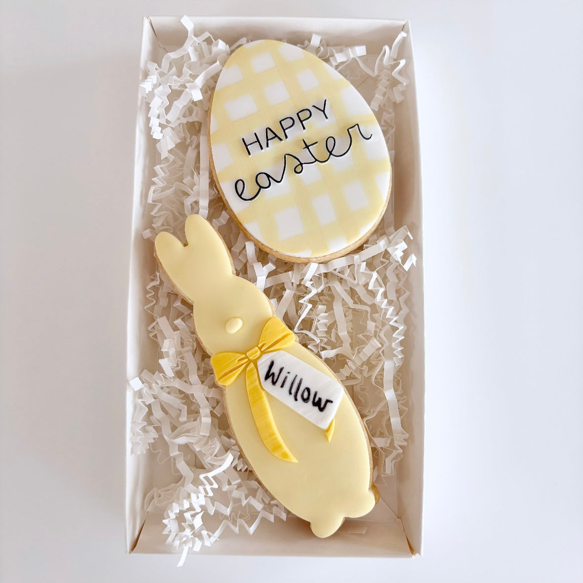 Flocked Bunny Gingham Easter Cookie Gift Pack