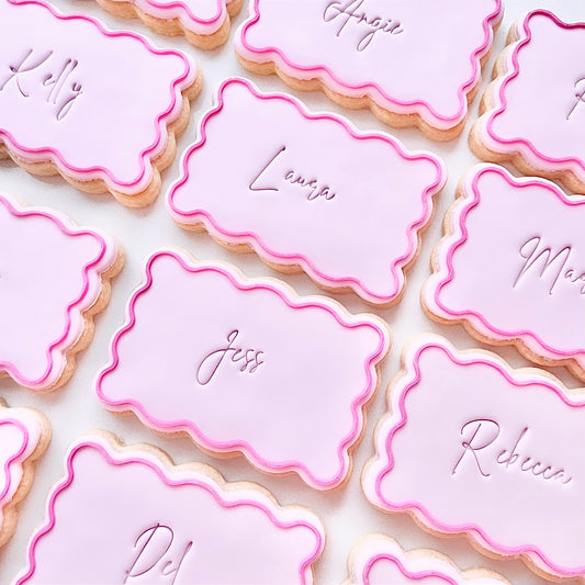 Trendy Wave Place Card Cookies