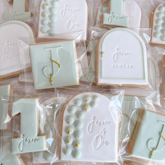 Joint First Birthday & Baptism / Christening Cookie Set 20 Pack