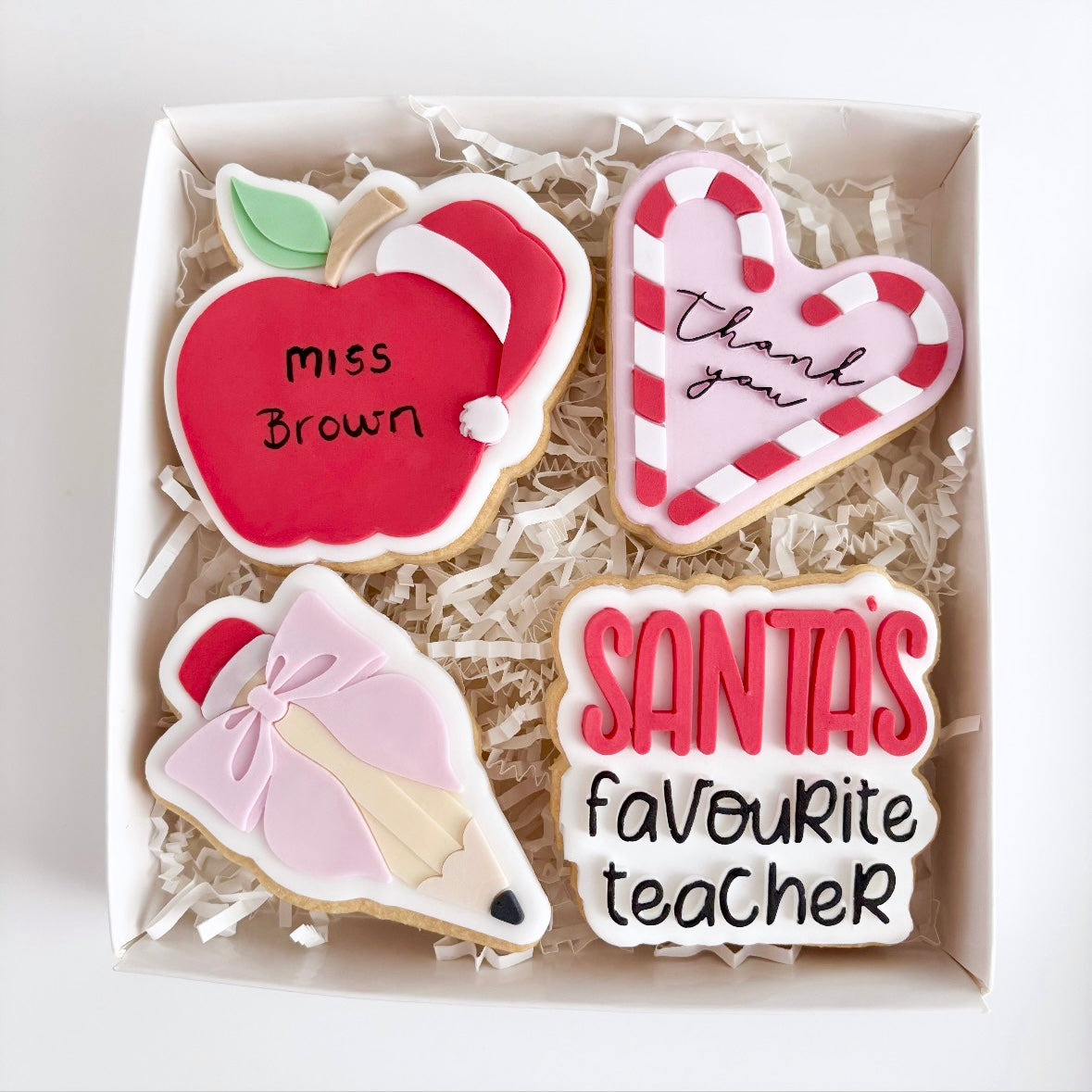 Santa's Favourite Teacher Christmas Cookie Gift Box