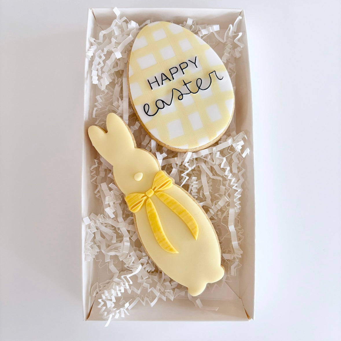 Flocked Bunny Gingham Easter Cookie Gift Pack