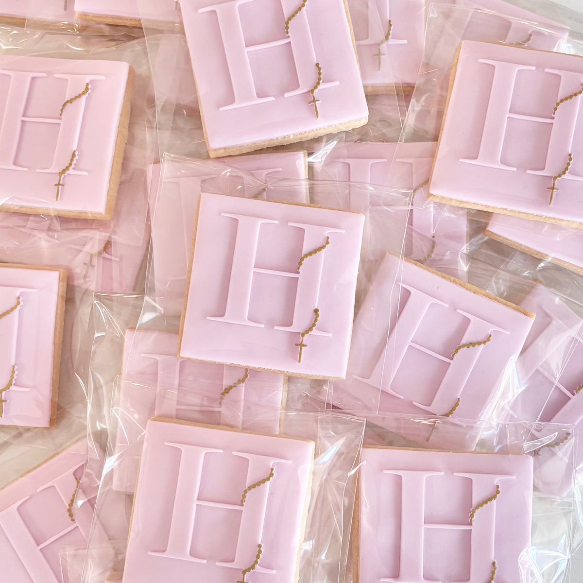 Letter with Rosary Beads Cookies 12 Pack