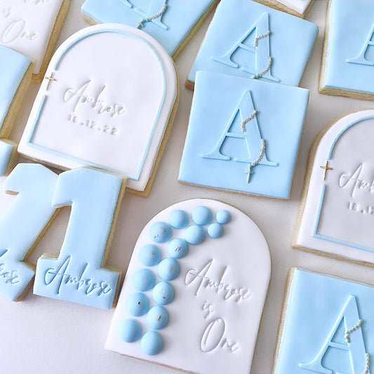 Joint First Birthday & Baptism / Christening Cookie Set 20 Pack