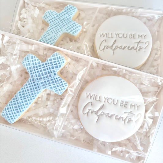 Linen Godparent Proposal Gift Box 2 Pack
