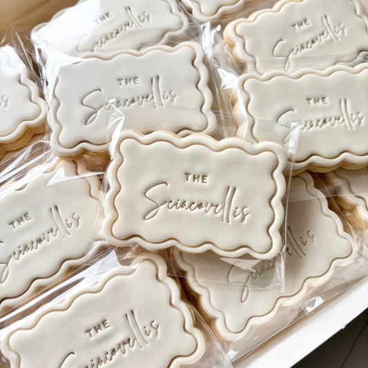 Waved Rectangle Single Colour Cookies