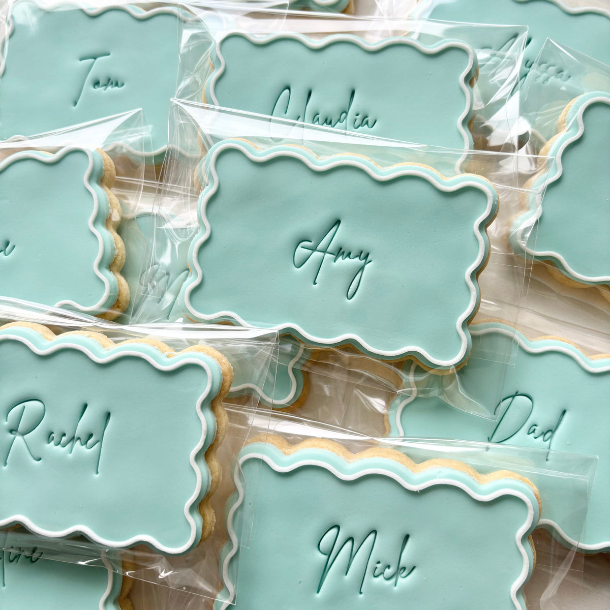 Waved Rectangle Place Card Cookies