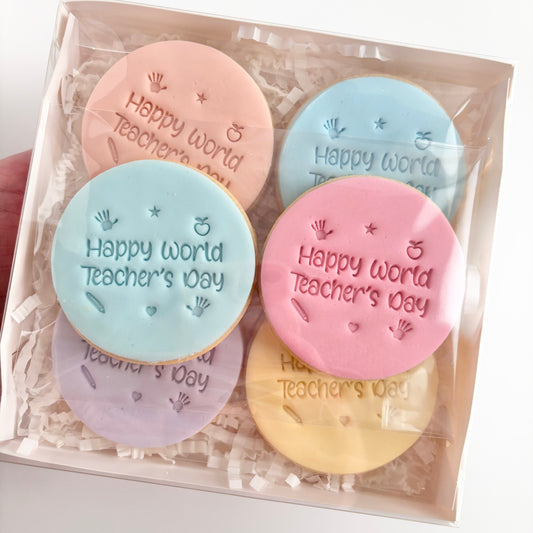 Happy World Teacher's Day Cookies