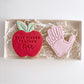Best Teacher Hand Print and Apple Cookie Gift Box