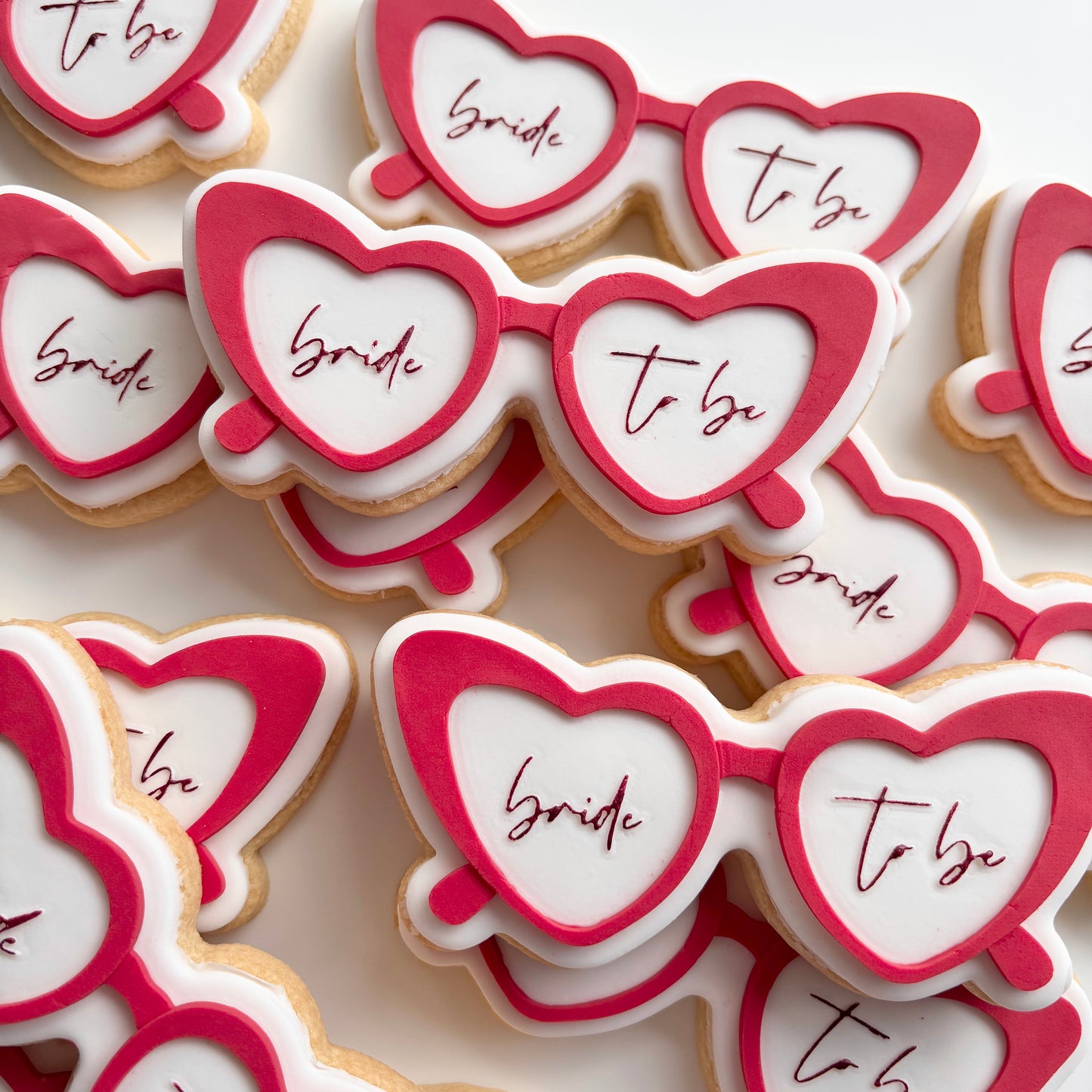 Bride to Be Heart Sunglasses Cookies 12 Pack