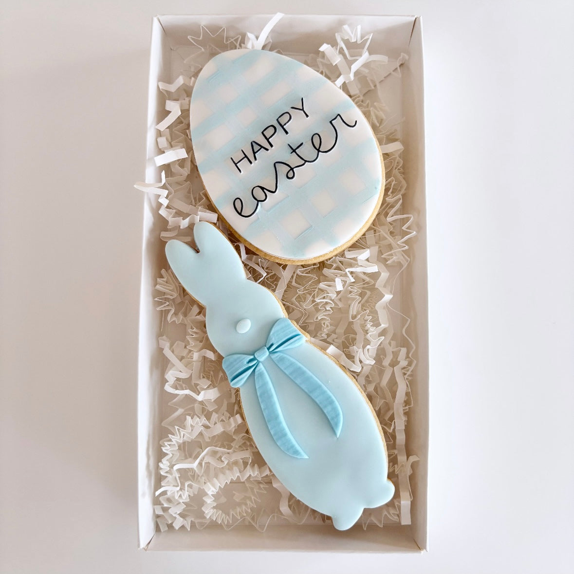 Flocked Bunny Gingham Easter Cookie Gift Pack