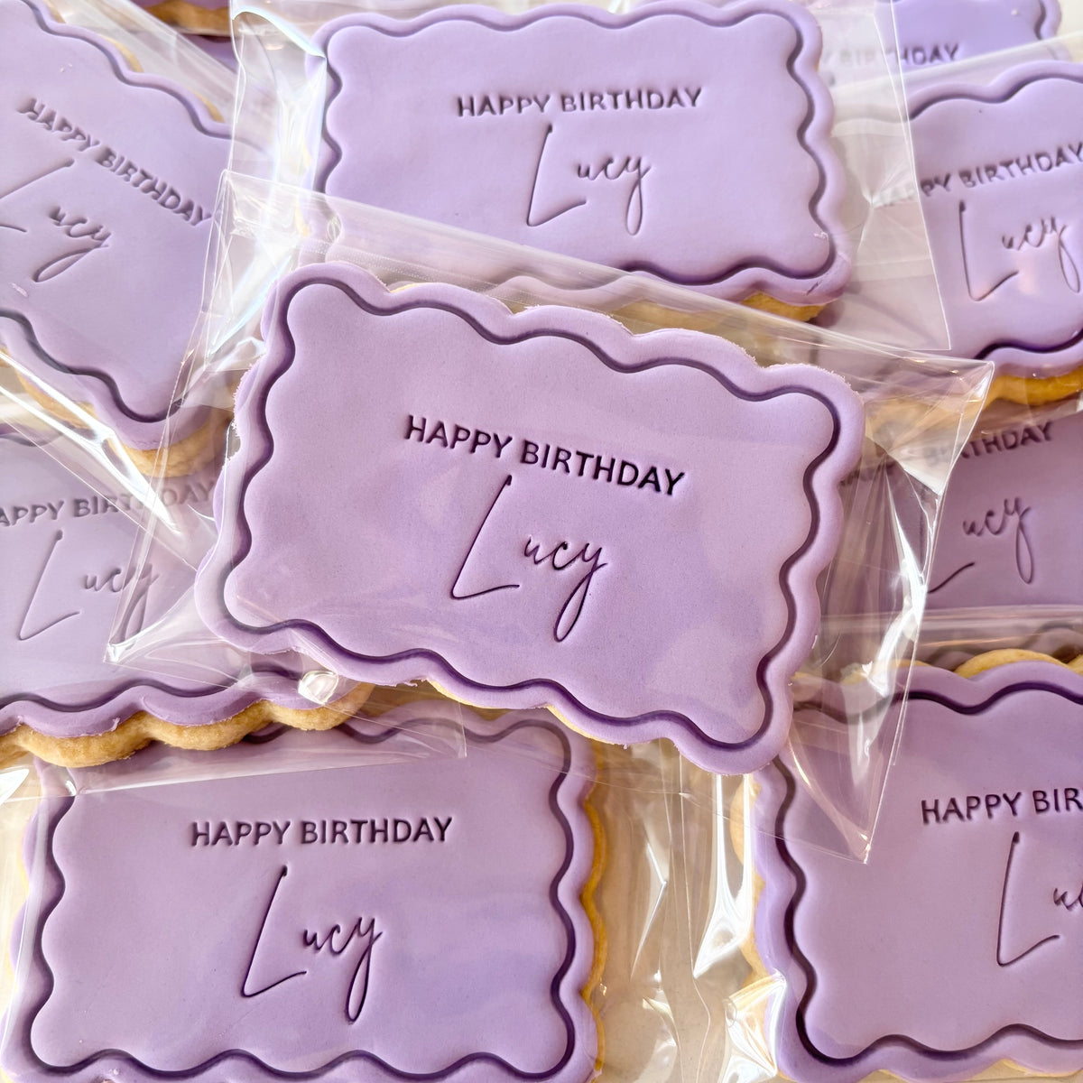 Waved Rectangle Single Colour Cookies