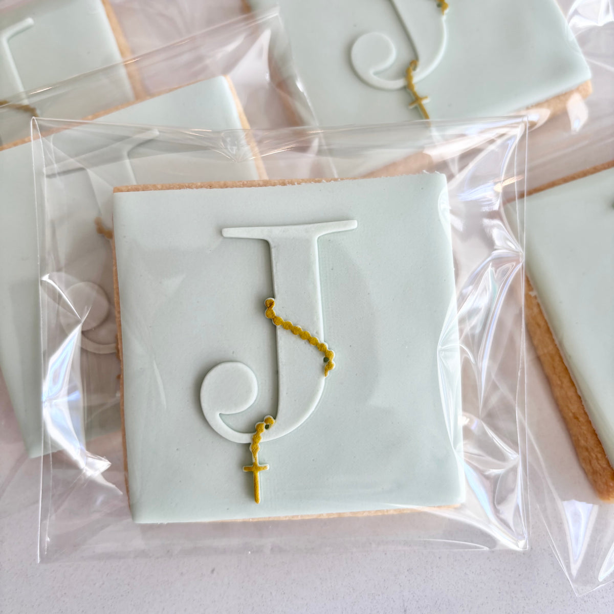 Letter with Rosary Beads Cookies 12 Pack