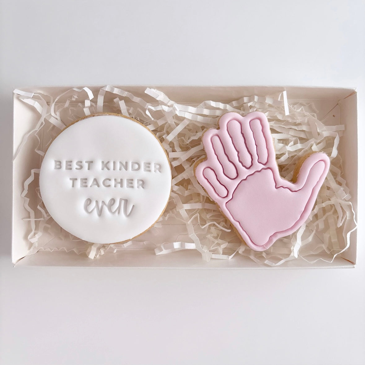 Best Teacher Hand Print Cookie Gift Box
