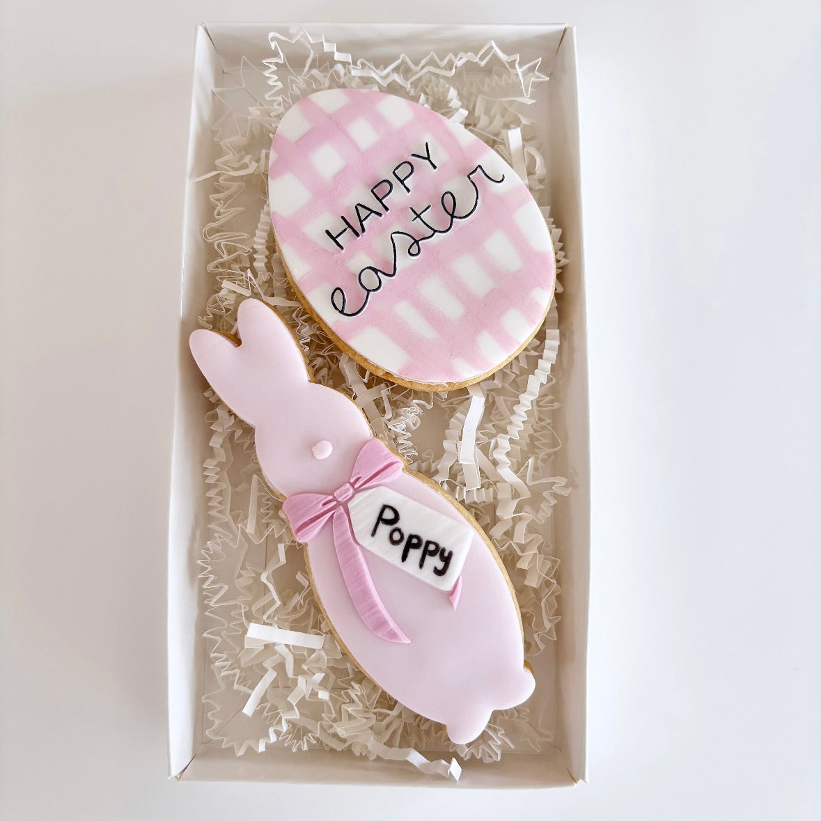 Flocked Bunny Gingham Easter Cookie Gift Pack