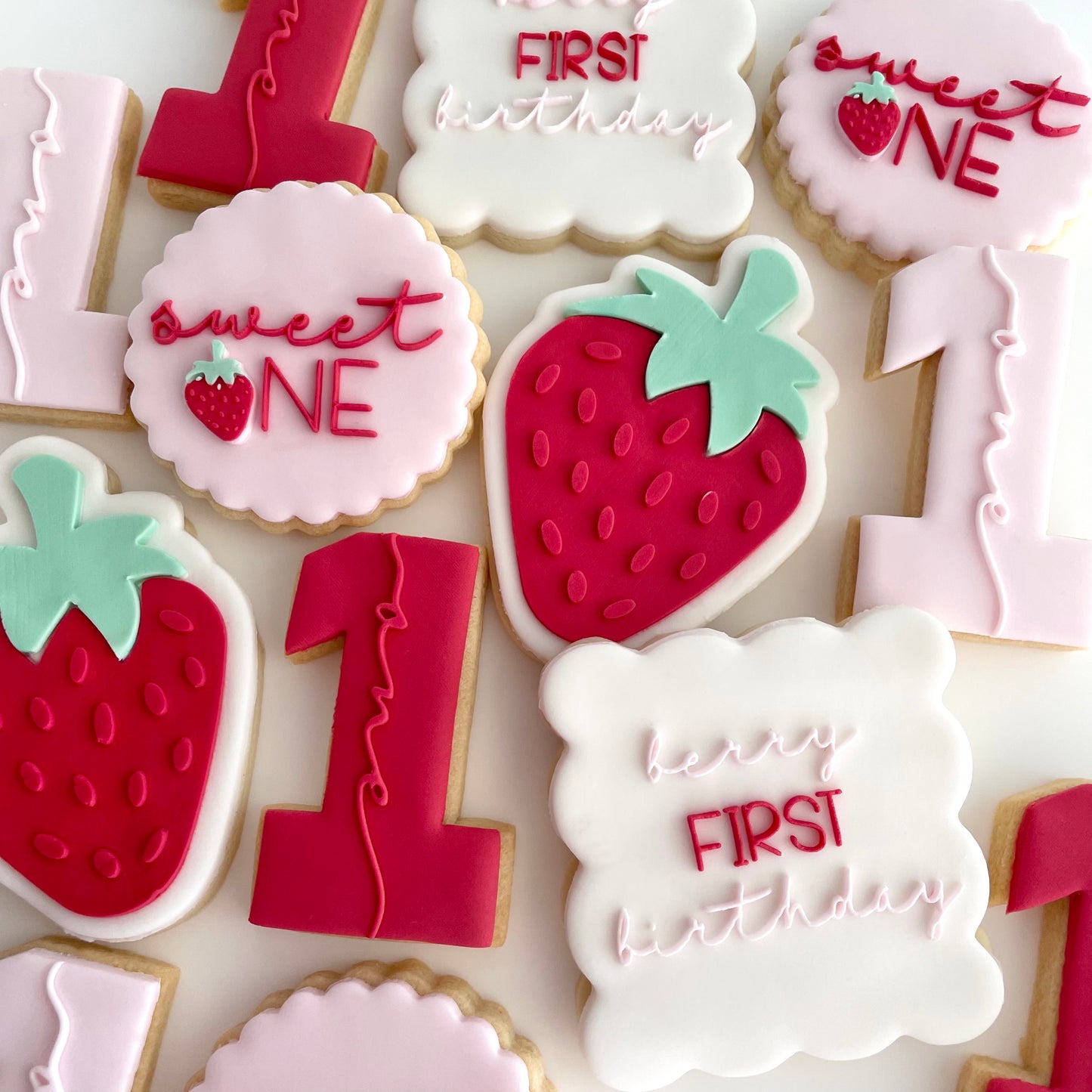 Berry First Birthday Cookie Set 20 Pack