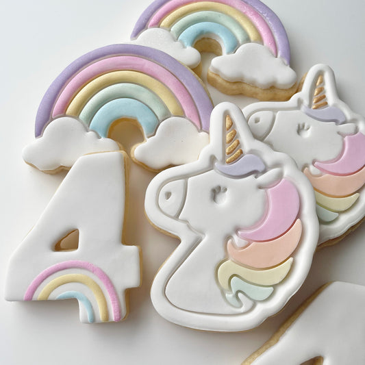 Classic Unicorns and Rainbows Birthday Cookie Set - 24 Pack
