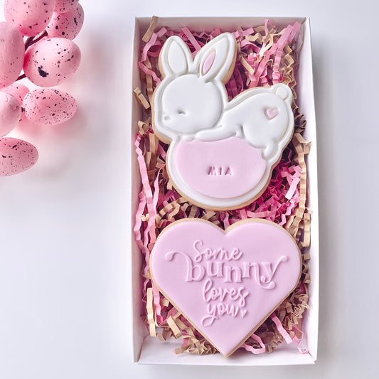 Some Bunny Loves You Pink Easter Cookie Gift Box