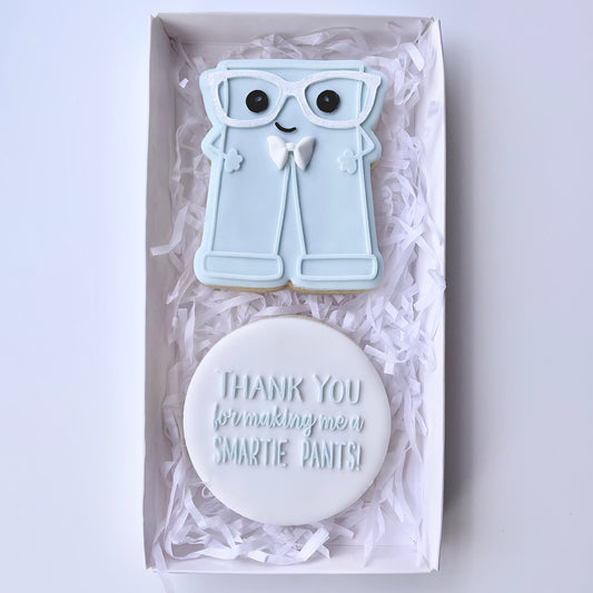 Blue Smartie Pants Teacher Cookie Gift Box